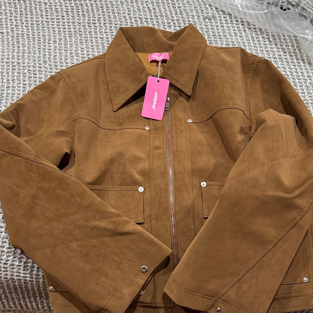 Edikted Annabelle Oversized Faux Suede jacket NWT